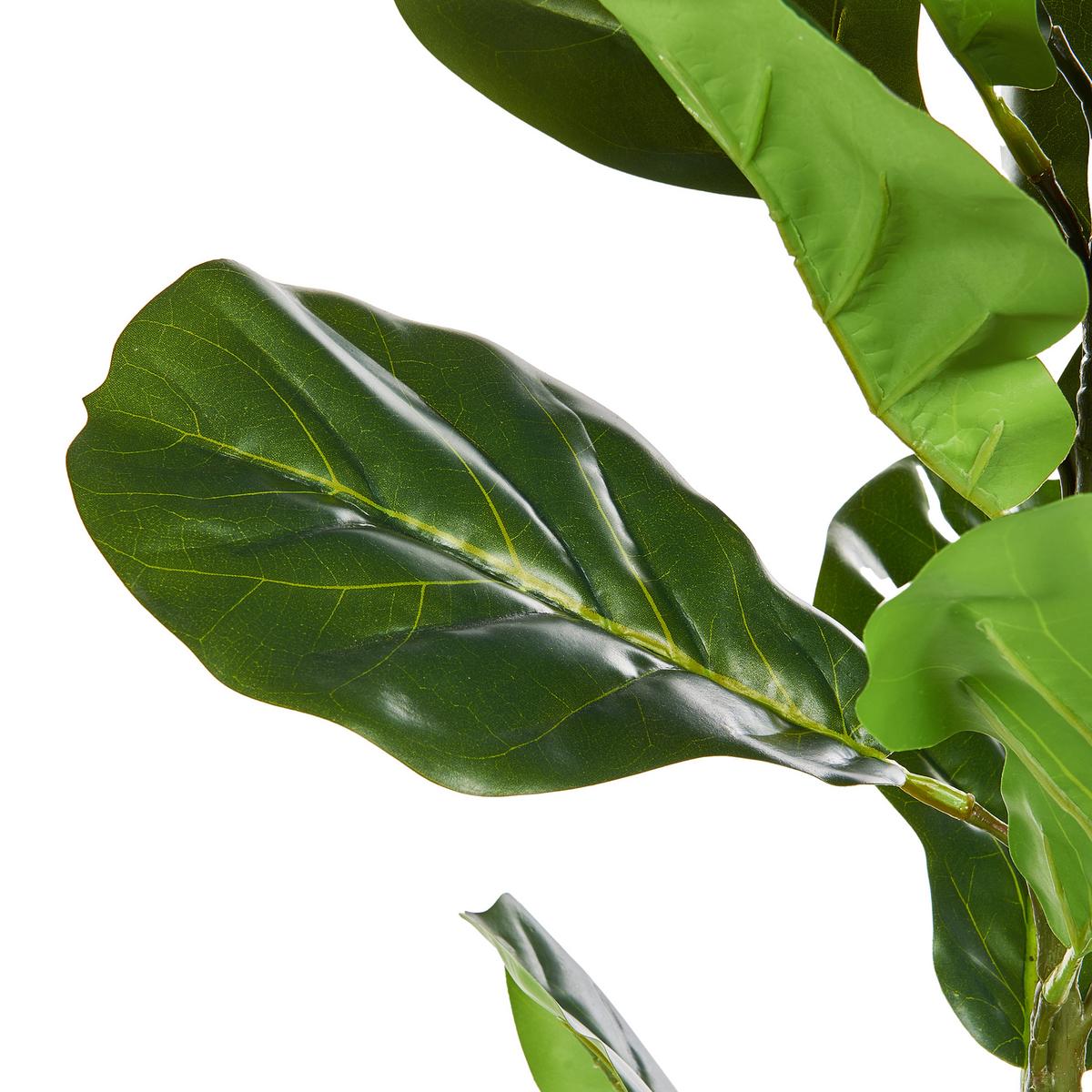 KÜNSTLICHE Topfpflanze 72 cm Grün/Schwarz Fiddle Leaf Tree - Schwarz/Grün, Kunststoff (72cm) - Beliani