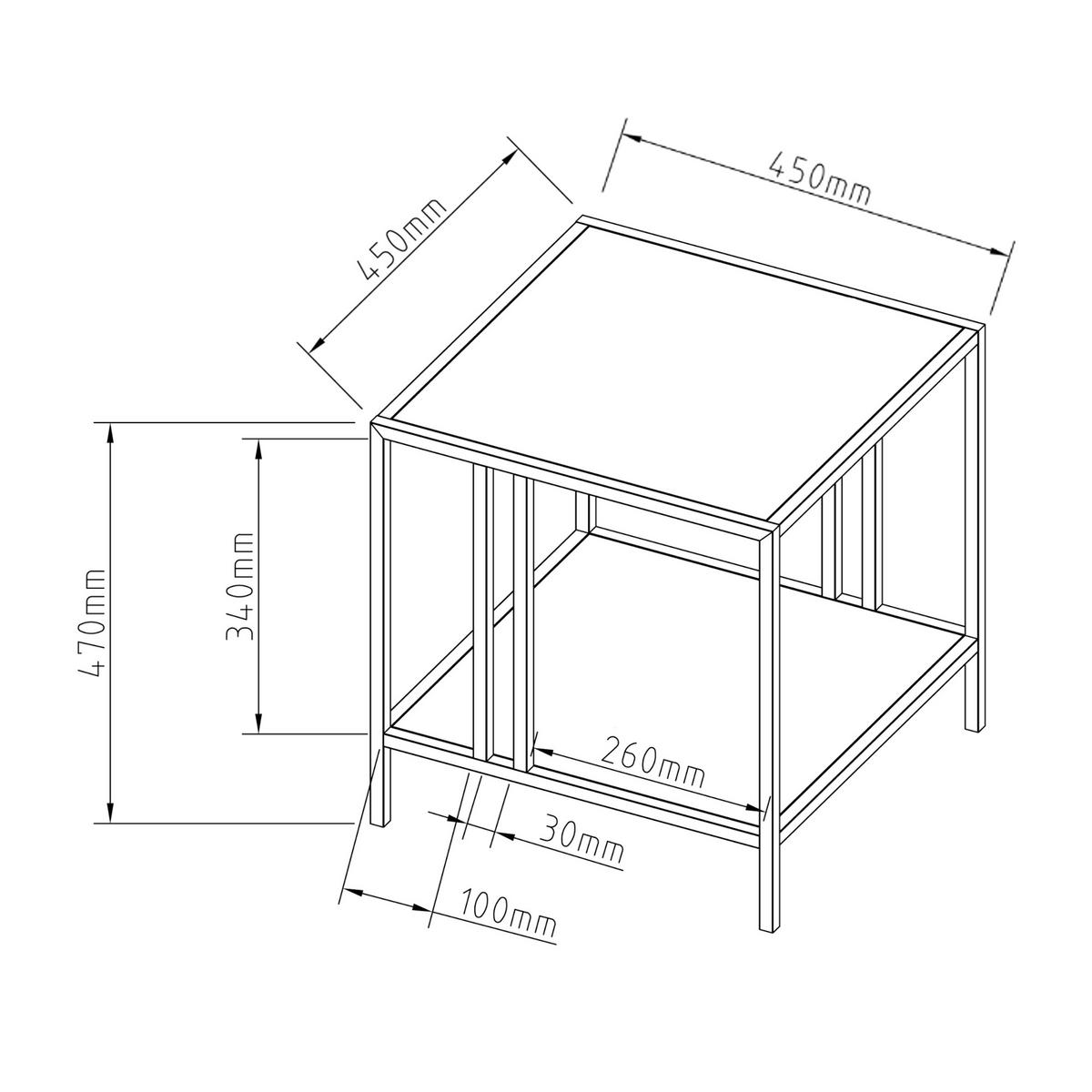BEISTELLTISCH Kumlinge - Schwarz, Metall (45/45/47cm) - [en.casa]