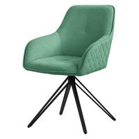 ESSZIMMERSTUHL drehbar Grün Webstoff - Schwarz/Grün, Textil/Metall (61/84.5/57cm) - ML-DESIGN