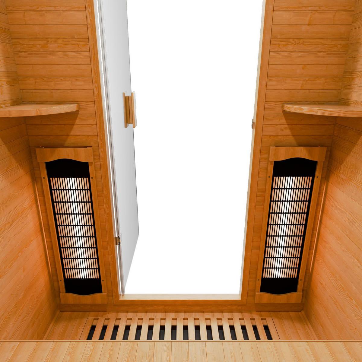 INFRAROTKABINE Oslo mit Vollspektrumstrahlern & Hemlockholz - Naturfarben, Holz (120/190/100cm) - Artsauna