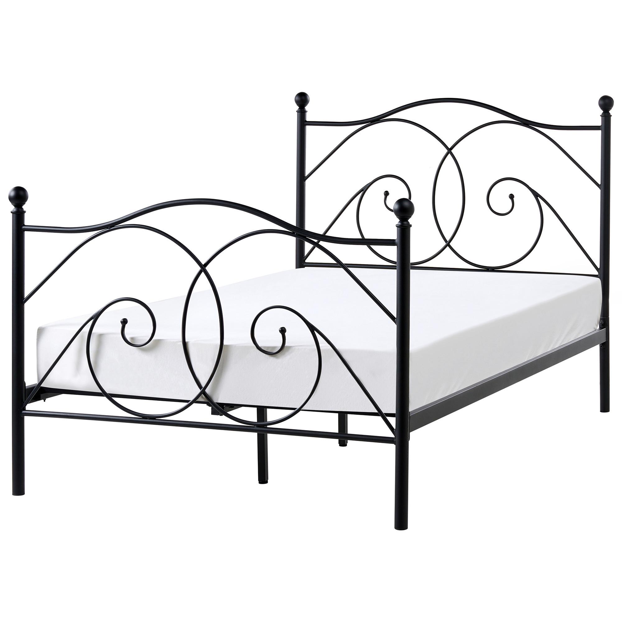 BETT mit Lattenrost 120/200 cm Schwarz Dinard - Schwarz, Metall (120/200cm) - Beliani