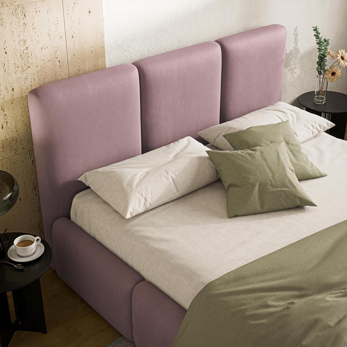 POLSTERBETT ARSIL 200x200 cm mit Bettkästen - Rosa - Rosa, Holz/Textil (200/200cm) - MASSENO