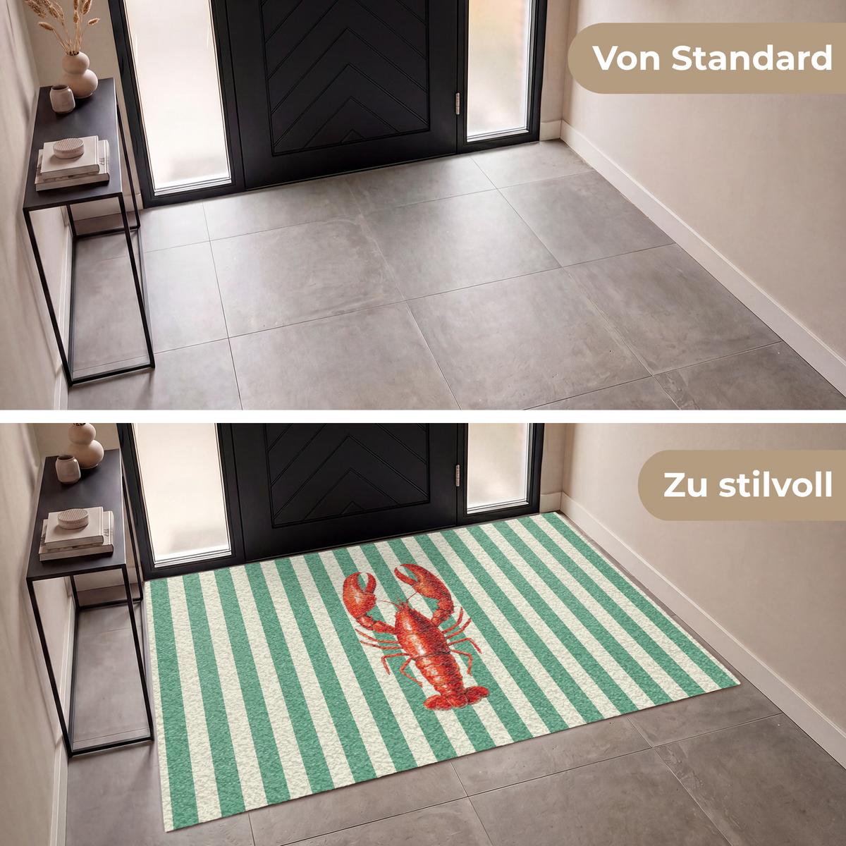 FUSSMATTE Krebs - Streifen - Realistisch - Sommerlich Schmutzmatte 180x120 cm - Multicolor, Kunststoff (180/0.4cm) - MuchoWow