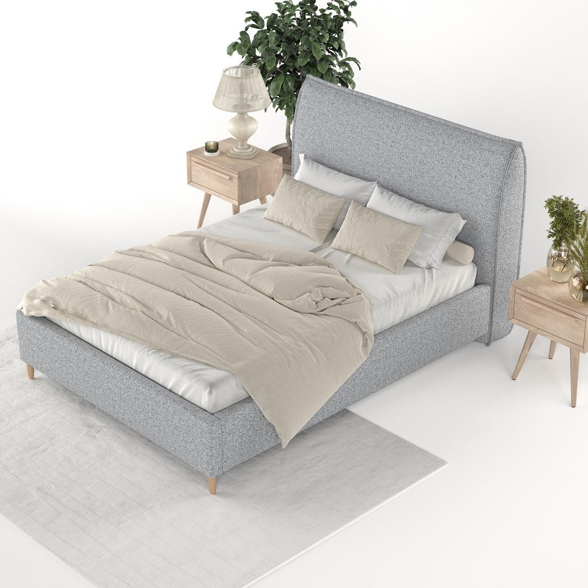 POLSTERBETT Mira 180/200 cm Grau im Riva Stoff - Naturfarben/Grau, Holz/Holzwerkstoff (180/200cm) - AltaBeds