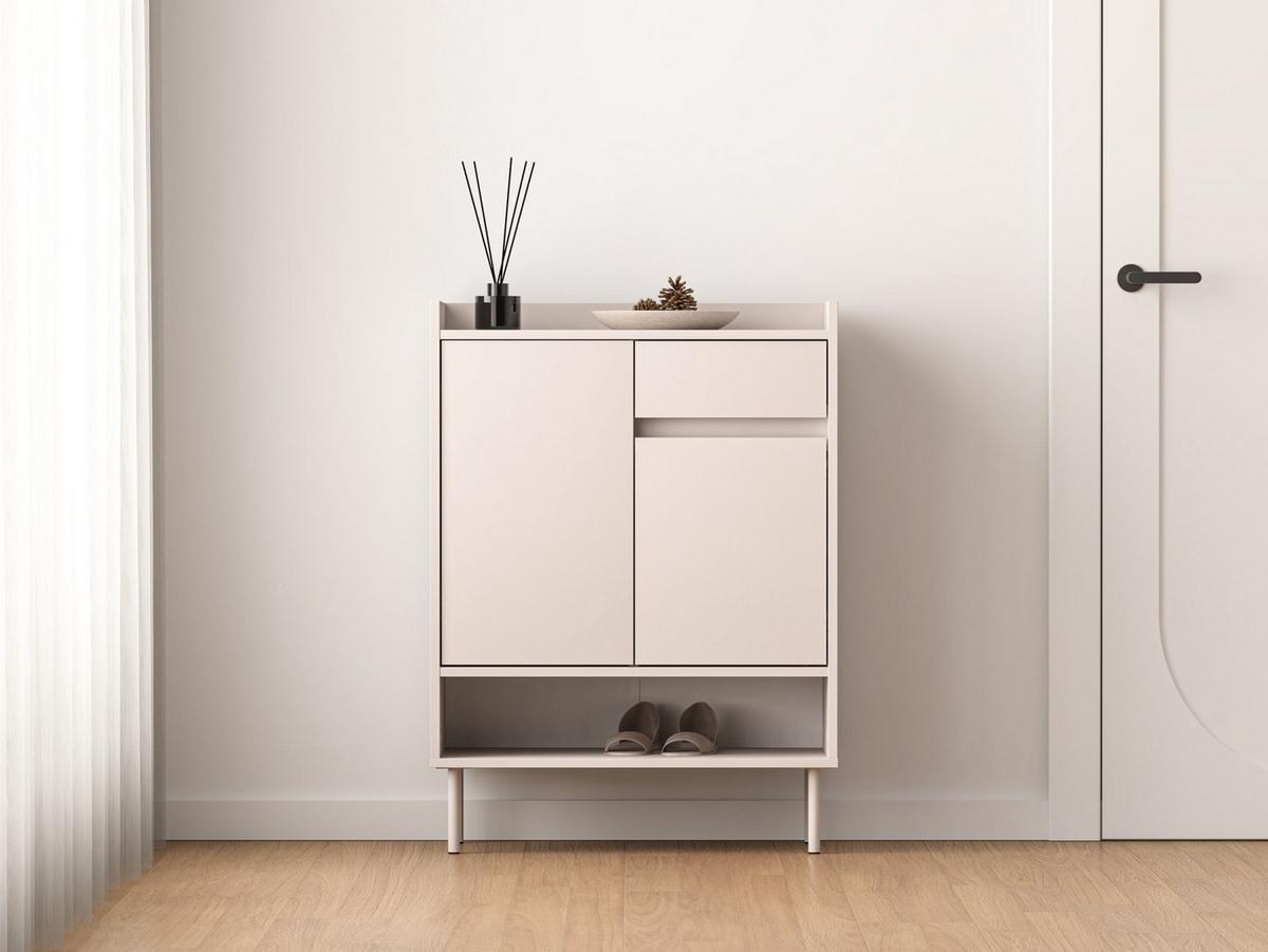 SCHUHSCHRANK Dioce Kaschmirgrau mit Schublade 70 cm - Taupe, Holz/Holzwerkstoff (69.8/95/33.3cm) - Selsey