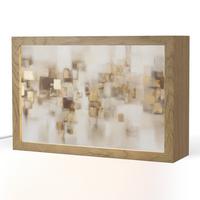 TISCHLEUCHTE Abstrakte Quadrate - Erdtöne - Neblig 30x20 cm - Birnbaumfarben, Holzwerkstoff (8/30/20cm) - OnlyWow