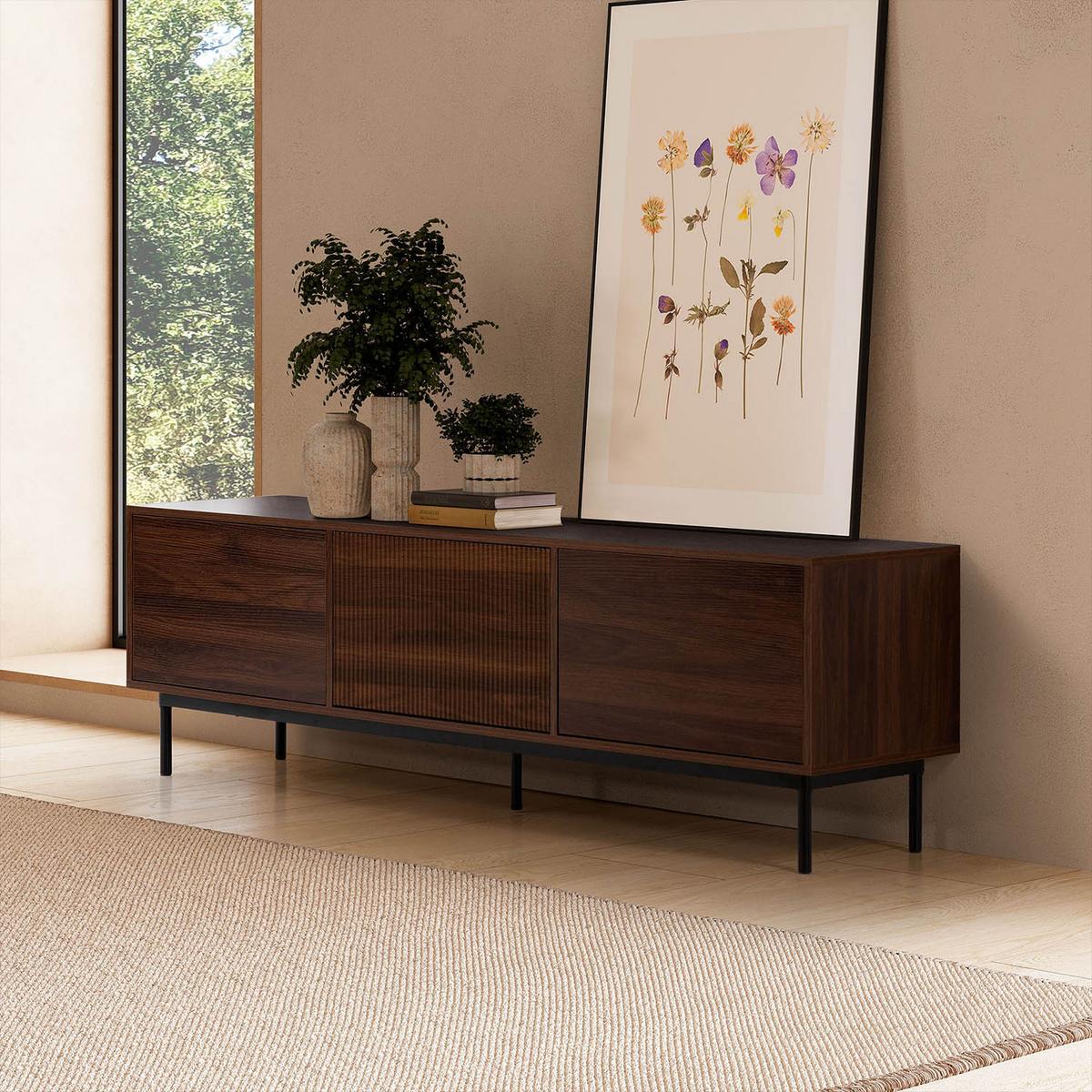 TV-ELEMENT Florida 3 türen Walnuss-Optik - Walnussfarben, Holzwerkstoff (160/50/40cm) - VS Venta-stock