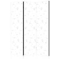 PARAVENT Akustik 3-tlg 135x172 cm Flugzeuge Luftballons Sterne - Weiß, Holz/Textil (135/172/3cm) - Muralo