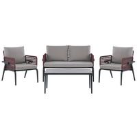 LOUNGE-SET 4-Sitzer grau Sciacca - Grau, Metall - Beliani