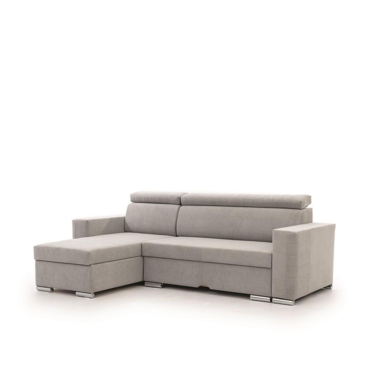 ECKSOFA Canton In Camelia - Hellgrau, Holzwerkstoff/Textil (260/173cm) - Fun Möbel