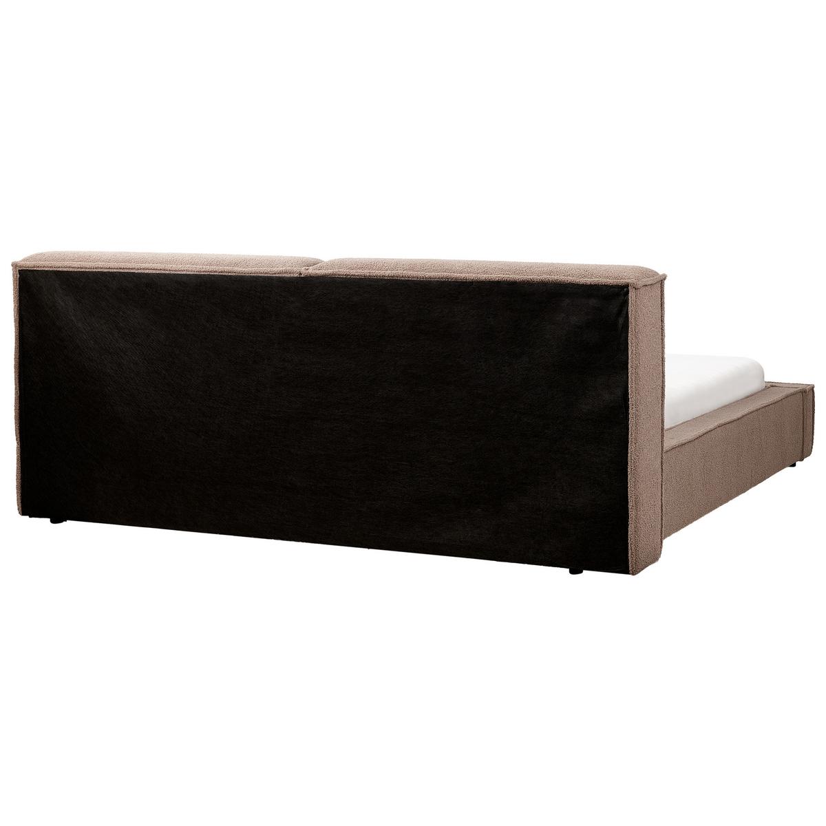POLSTERBETT mit Lattenrost 180x200 cm Braun Linards - Braun, Textil (180/200cm) - Beliani