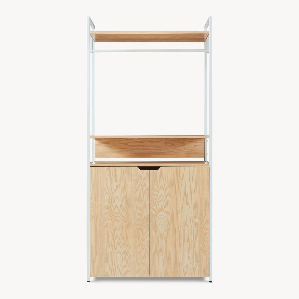 GARDEROBENSTÄNDER Larem - Eichefarben/Schwarz, Holzwerkstoff/Metall (84/180/40cm) - [en.casa]