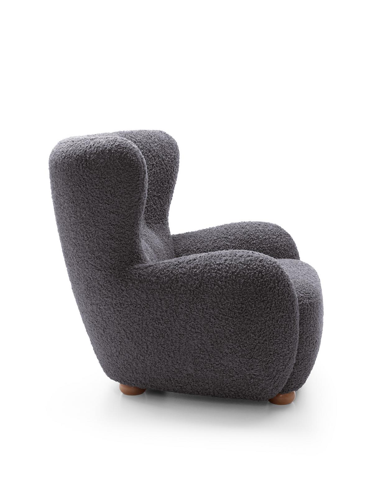 SESSEL MIST, Polstersessel Klassisch Loungesessel, Bucle-Stoff Braun - Braun, Holz/Holzwerkstoff (88/91/100cm) - MASSENO
