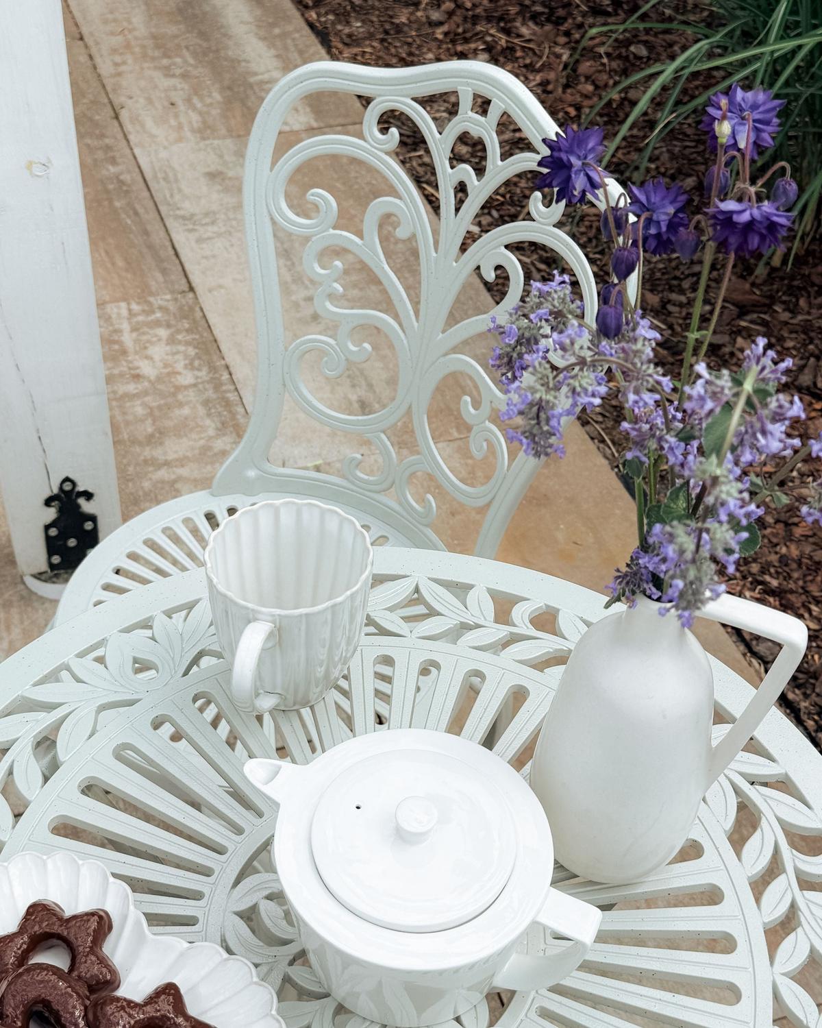 BISTRO-SET 2-Sitzer Weiß Triora/Dascio - Weiß, Metall - Beliani