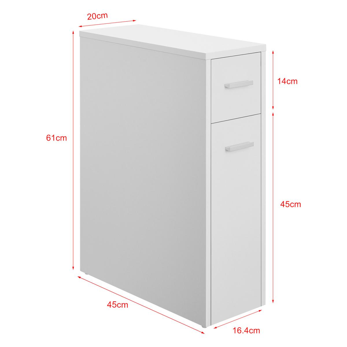 SEITENSCHRANK Kauhajoki - Weiß, Holzwerkstoff (20/61/45cm) - [en.casa]