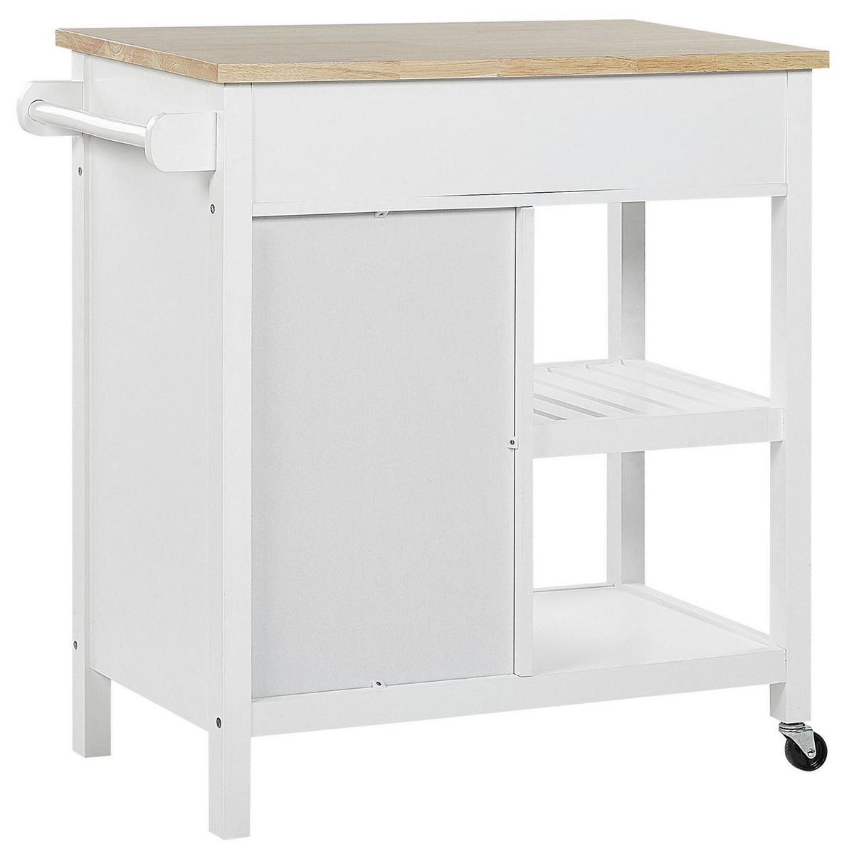 SERVIERWAGEN Weiß Genoa - Weiß/Braun, Holzwerkstoff (80/88/43cm) - Beliani