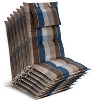 HOCHLEHNER Highlux HL 120x52x7cm Braun-Blau-Kariert (7tlg) - Braun, Textil (52/120cm) - Beautissu 