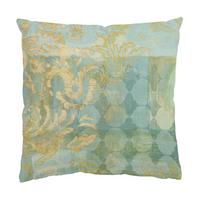 DEKOKISSEN Marokkanische Collage in Gold und Türkis 40/40 cm - Goldfarben, Textil (40/40/10cm) - Bilderwelten