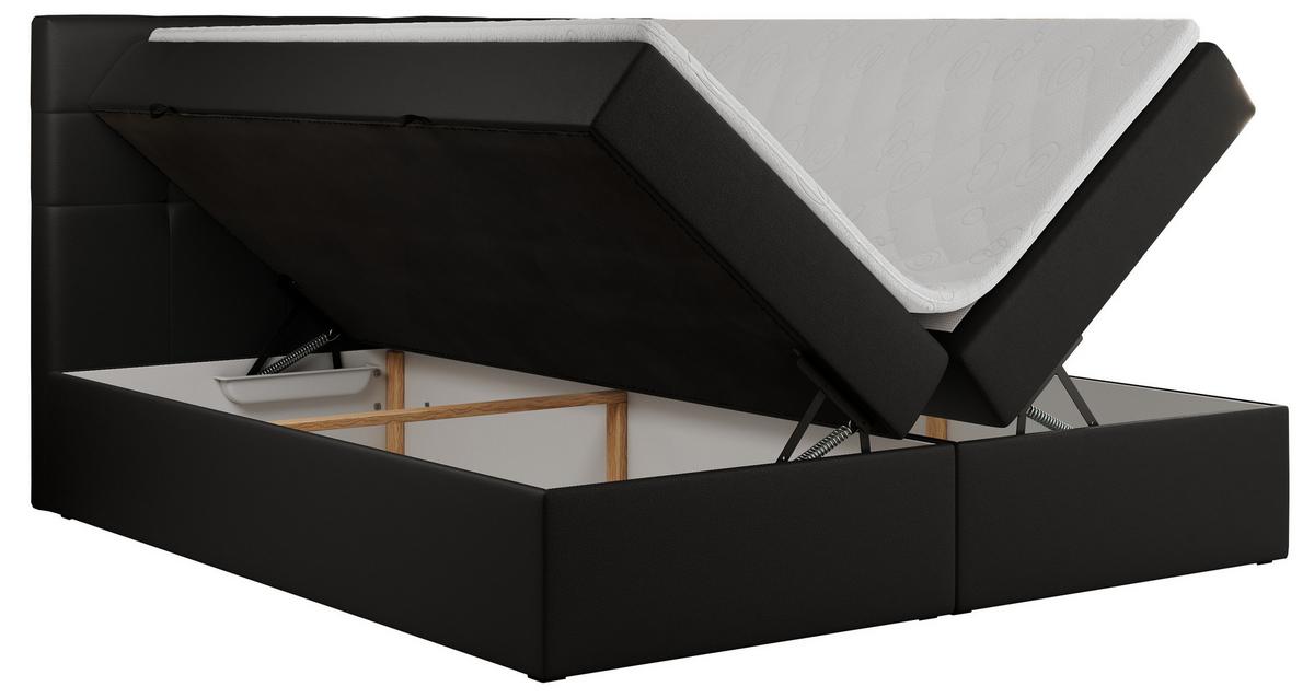 BOXBETT CENTO 200/200 Schwarz Kunstleder - H4 - Schwarz, Holz/Textil (200/200cm) - MKS