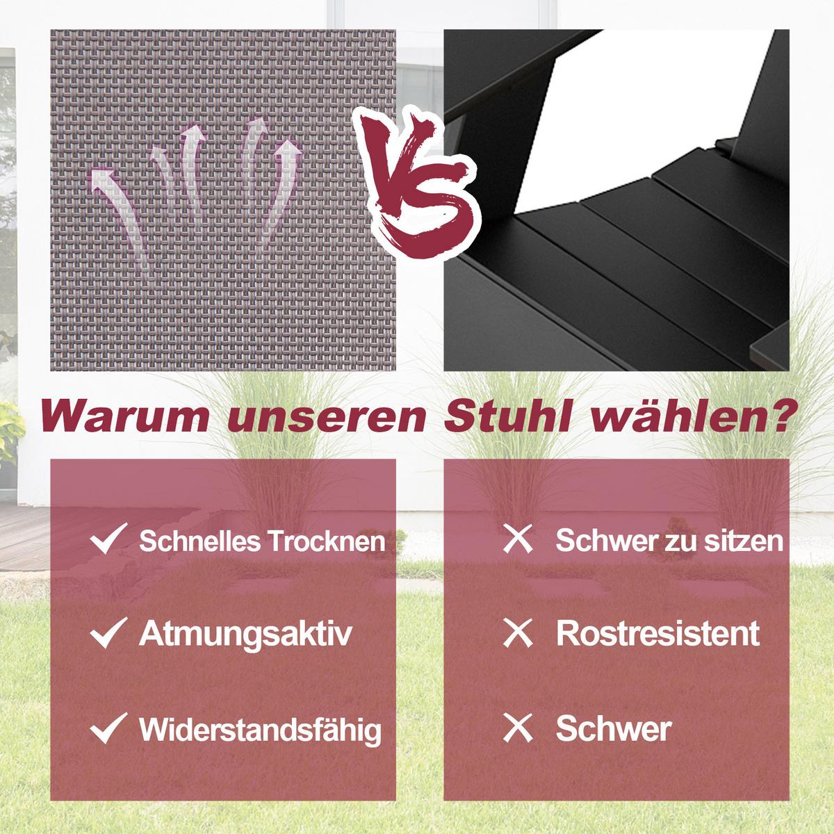 KLAPPSTUHL Grau (2er-Set) - Grau, Metall (59/93/50.5cm) - COSTWAY