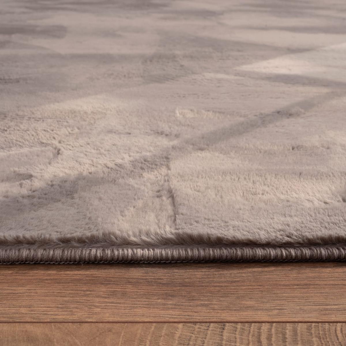 KURZFLORTEPPICH, einfarbig, aus Polyester, Taupe, Ø 120 cm - Braun, Textil (120/120cm) - KADIMA DESIGN