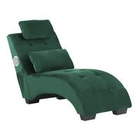 CHAISELONGUE Samtstoff Grün Simorre - Hellgrün, Textil (157/82/66cm) - Beliani