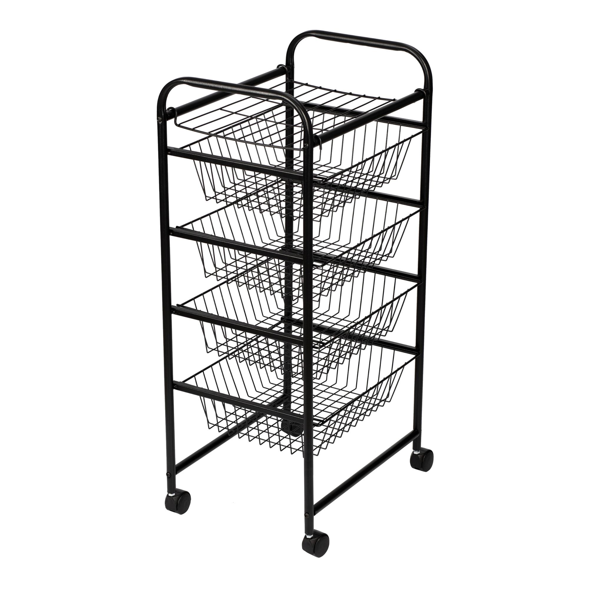 SERVIERWAGEN Rudbjerg - Schwarz, Kunststoff/Metall (41/87/31.5cm) - [en.casa]