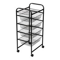 SERVIERWAGEN Rudbjerg - Schwarz, Kunststoff/Metall (41/87/31.5cm) - [en.casa]