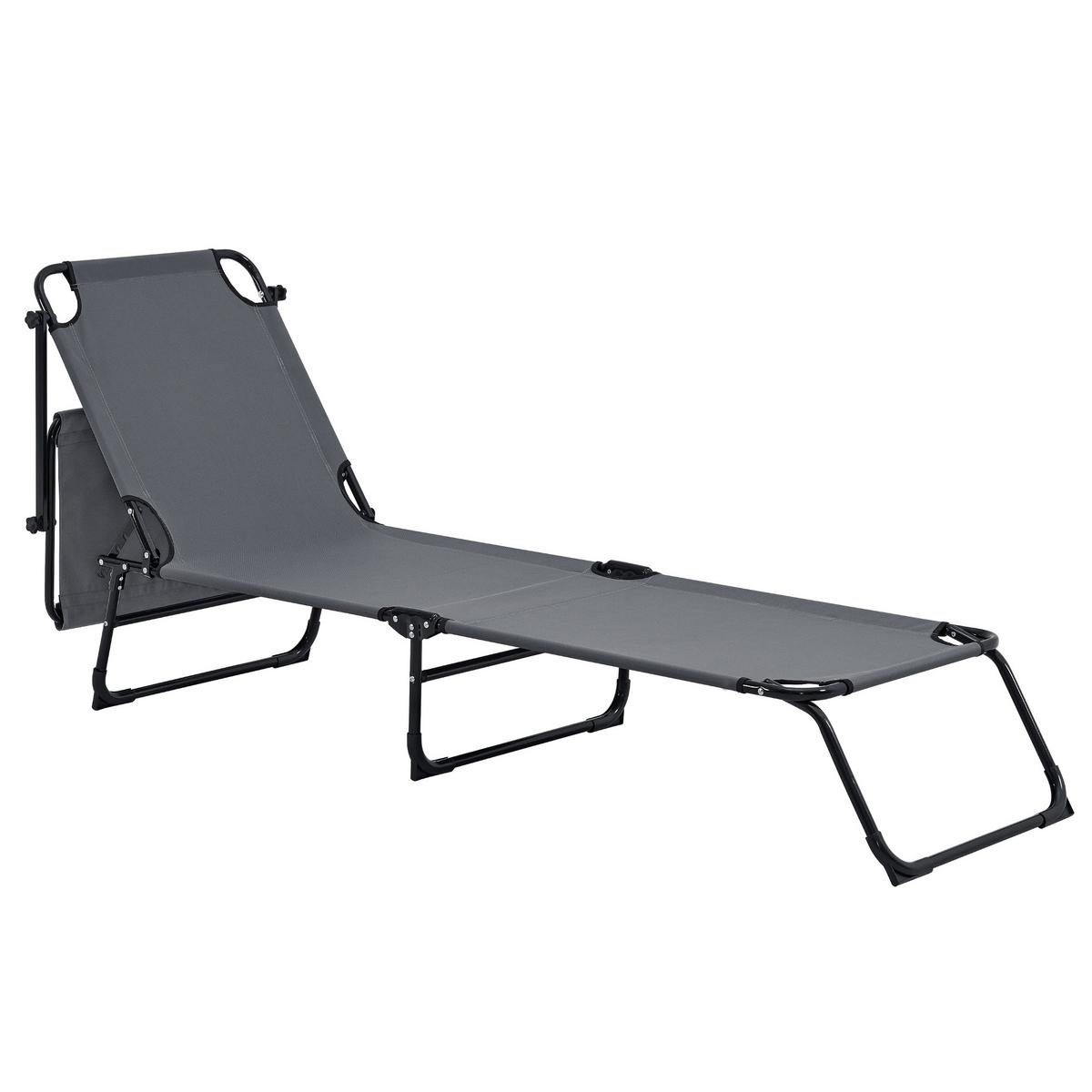 SONNENLIEGE Lomeda - Dunkelgrau, Metall (187/27/53cm) - casa.pro