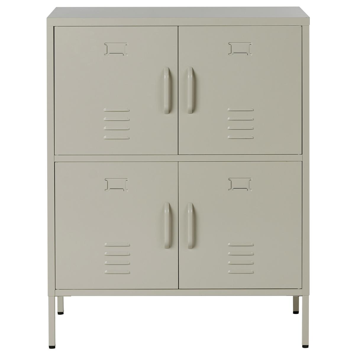 BÜROSCHRANK Metall Hellbeige Holbeck - Beige, Metall (80/101/40cm) - Beliani
