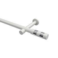 GARDINENSTANGE Prestige Mavell 540 cm (geteilt in 3 x 180 cm), 1-läufig (ohne Ringe), 20 mm Ø Weiß - Chromfarben/Weiß, Metall (540cm) - INTERDECO