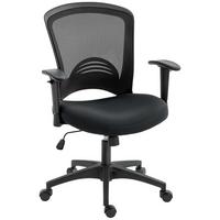 NETZ-BÜROSTUHL Verstellbarer Schreibtischstuhl mit Netzstoff-Rückenlehne Schwarz - Schwarz, Textil (59/102.5/65cm) - HOMCOM