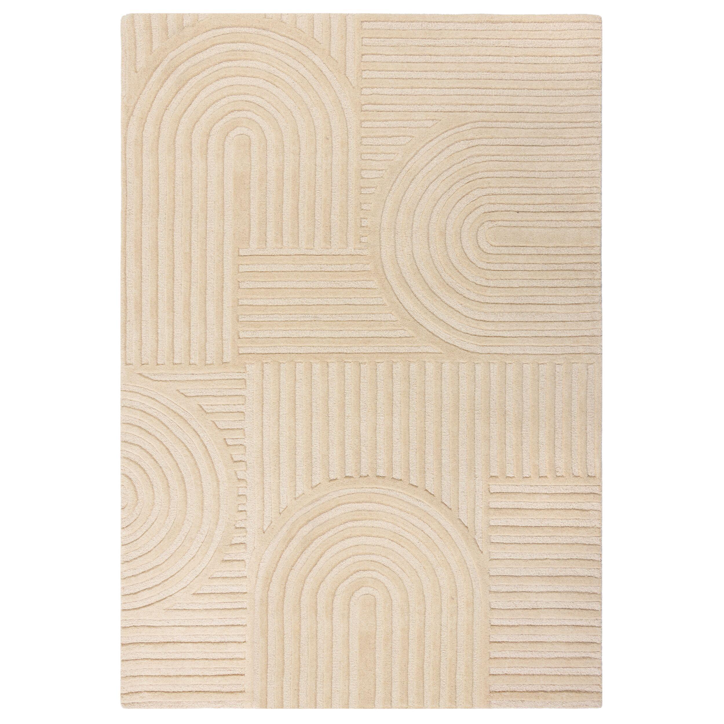 TEPPICH aus Wolle LEVEN in Natur, geometrisch, 160 x 230 cm - Beige, Textil (230/160cm) - KADIMA DESIGN