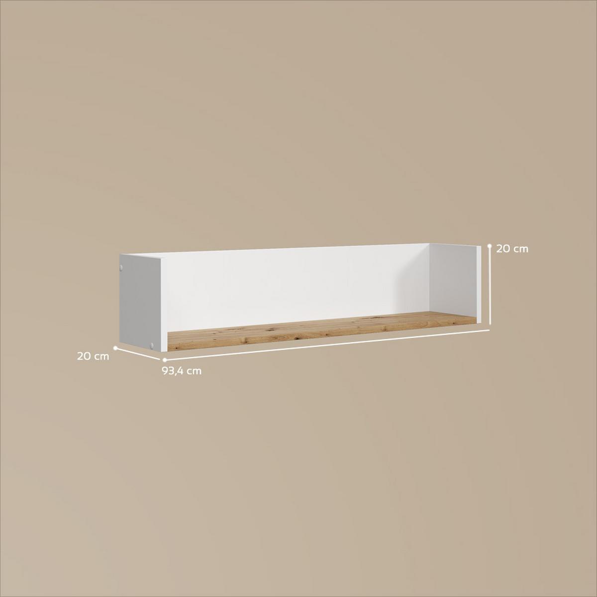 WANDREGAL Paolina Weiß/Artisan 93.4 x 20 cm - Weiß/Eiche Artisan, Holzwerkstoff (93.4/20/20cm) - Livinity®