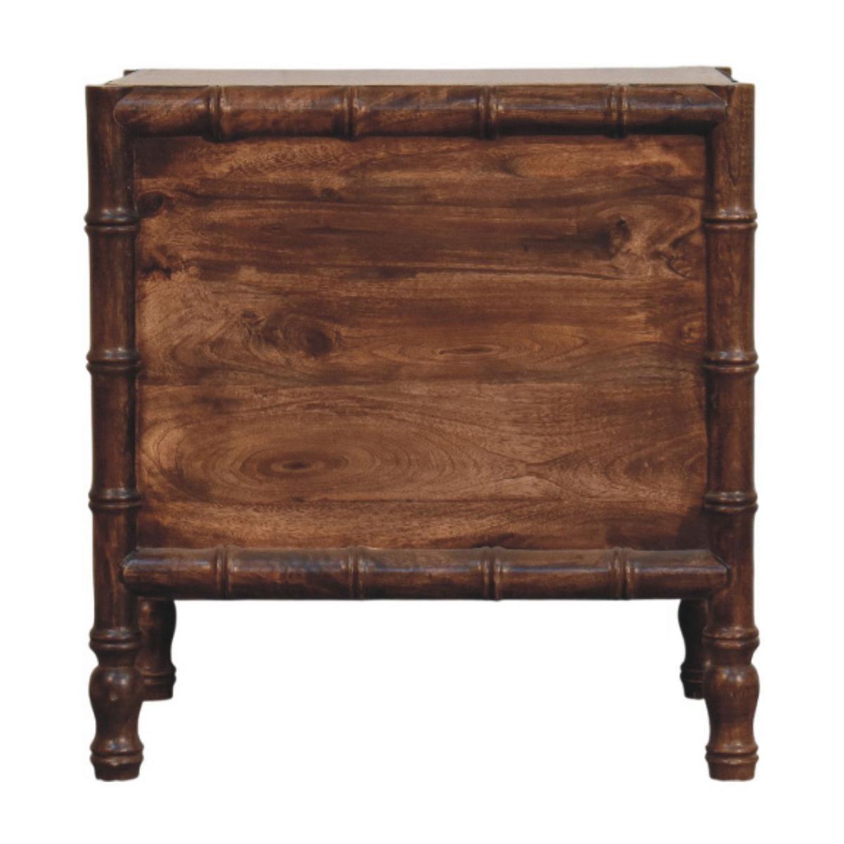 NACHTKASTEN Mit Geröstetem Mandel-Finish, 2 Schubladen, Dunkelbraun - Dunkelbraun/Messingfarben, Holz/Metall (55/58/40cm) - Artisan Furniture