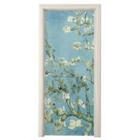 TÜRAUFKLEBER Mandelblüte - Van Gogh - Kunst 85x215 cm - Türtapete - Pastellblau, Kunststoff (85/0.1cm) - MuchoWow