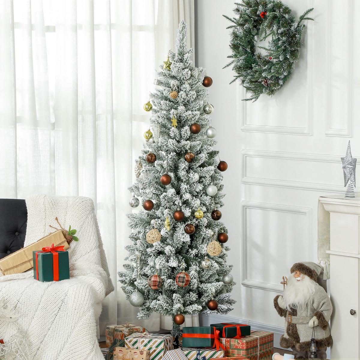 KÜNSTLICHER Weihnachtsbaum, 183 cm Christbaum mit 479 Spitzen für Weihnachten - Grün, Kunststoff/Metall (183cm) - HOMCOM