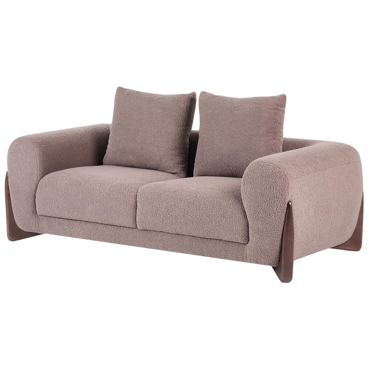 SOFA-SET 6-Sitzer Bouclé Braun Vinliden - Braun, Textil (217/82/87cm) - Beliani