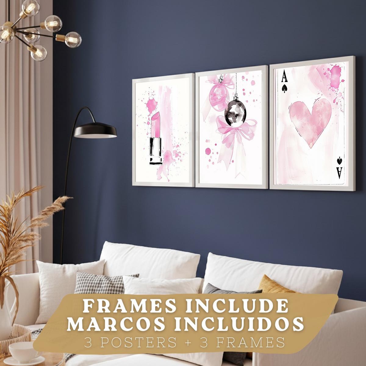 POSTER 3er Kunstdruck-Set Wandbilder Teen Style modern Wohnzimmer Deko, Schlafzimmer, Küche, Badezimmer Rahmenlos A3 - Weiß, Papier (29.7/1/42cm) - Nacnic