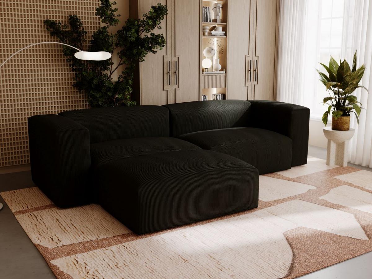 ECKSOFA Landi Schwarz Links - Schwarz, Kunststoff/Textil (180/240cm) - Graingold