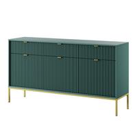 SIDEBOARD STELLARE 154/83/39 cm mit 3 Schubladen 3 Türen Hellgrün - Goldfarben/Hellgrün, Holzwerkstoff (154/83/39cm) - MASSENO