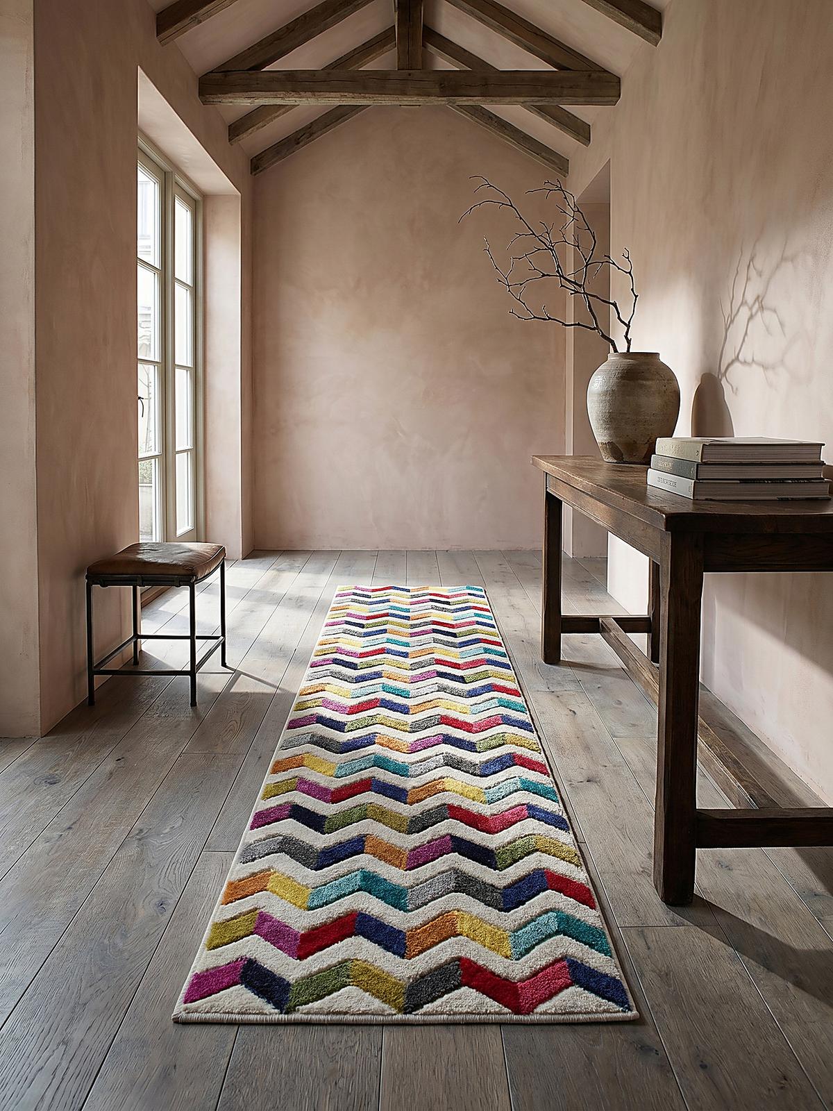 TEPPICH MEON, geometrisch, Bunt, 66 x 230 cm - Multicolor, Textil (230/66cm) - KADIMA DESIGN