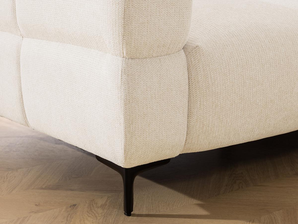 SESSEL Cardea in Bubble-Optik aus weichem Hellbeige Strukturstoff mit hohem Sitzkomfort - Beige/Schwarz, Holz/Textil (102/80/97cm) - S-Style Möbel