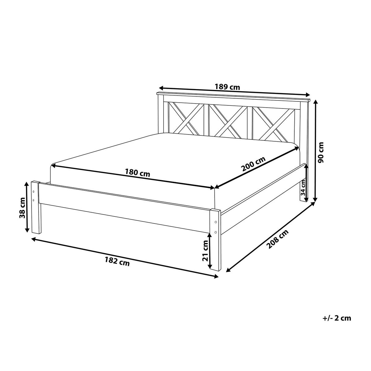 BETT mit Lattenrost 180x200 cm Weiß Tannay - Weiß, Holz (180/200cm) - Beliani