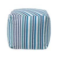SITZWÜRFEL blau gestreift, 40/40/40 cm - Blau, Textil (40/40/40cm) - Homescapes