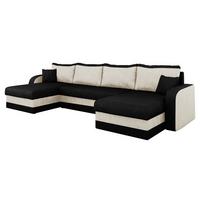 ECKSOFA Kris U - Schwarz/Weiß, Holz/Kunststoff (304/80/140cm) - MIRJAN24