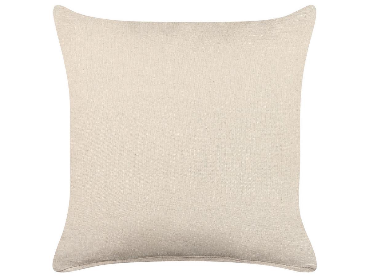 DEKOKISSEN 2er-Set Beige 45/45 cm Howea - Beige, Naturmaterialien/Textil (45/45cm) - Beliani