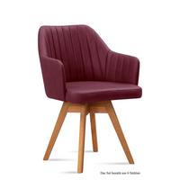 ARMLEHNSTUHL drehbar (6er-Set) Dotty 58x81x60 Eiche geölt/Marsala - Eichefarben/Brombeere, Kunststoff (60/81/58cm) - 58aufmkessel