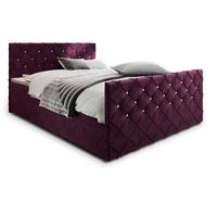 BOXBETT MANDI 140x200 cm mit Matratze und Topper - Violett - Violett, Holz (140/200cm) - MASSENO