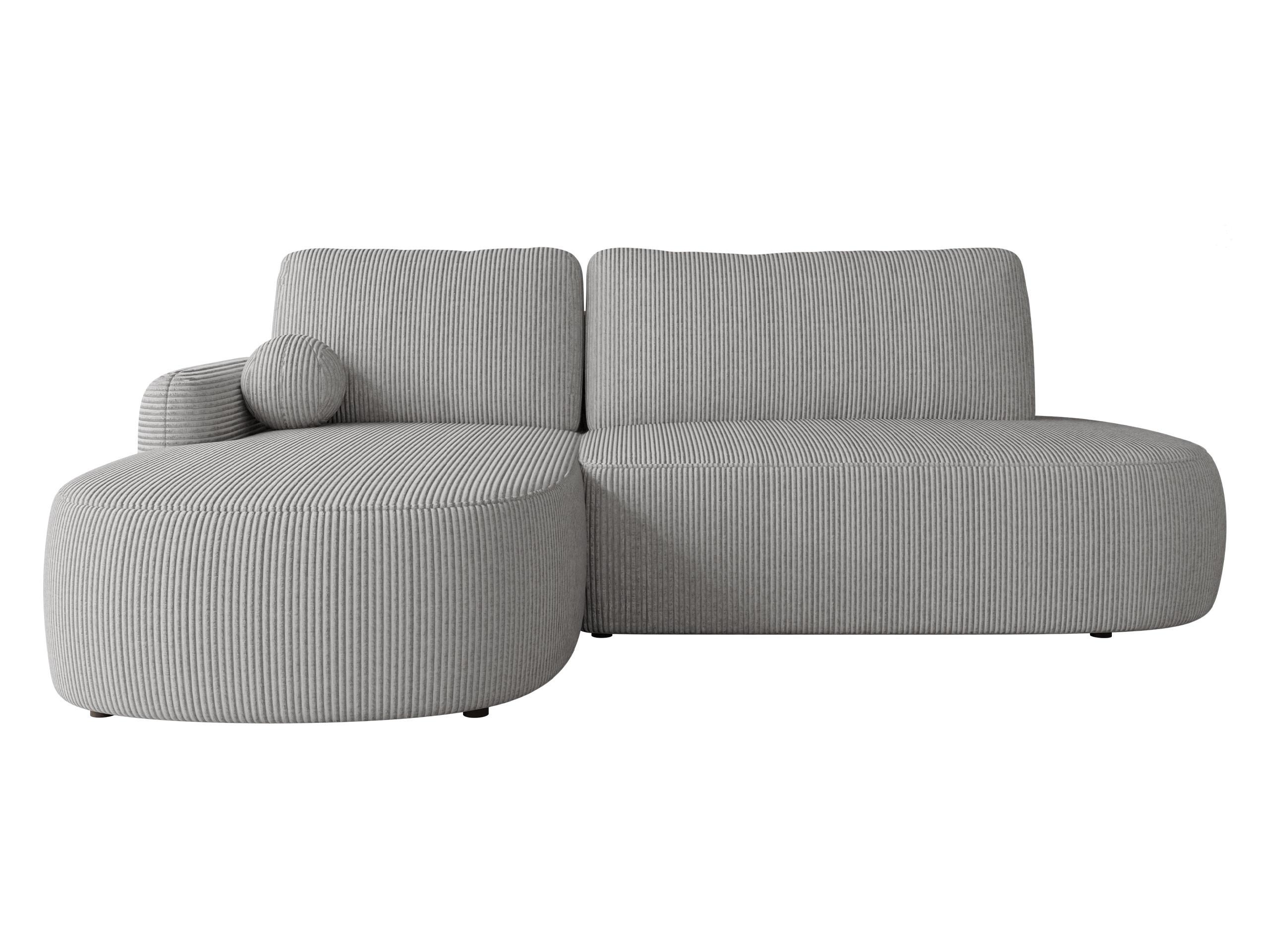 ECKSOFA Loridu O Cord, Seite: Links - Schwarz/Grau, Holz/Kunststoff (274/174cm) - MIRJAN24
